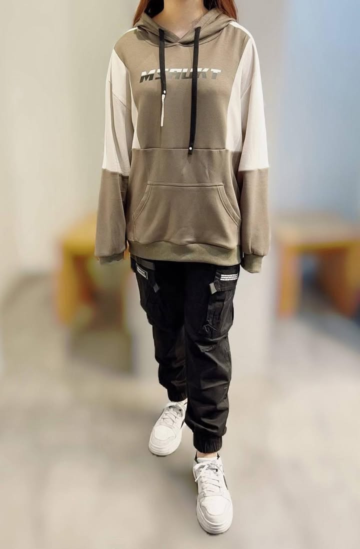 雙色拼接英文帽T:圖片 3