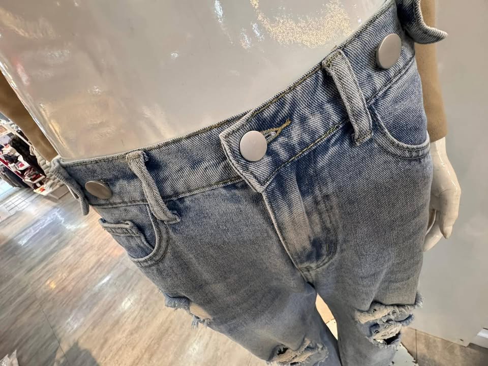 淺藍刷破牛仔褲:圖片 5
