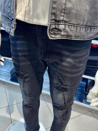 大彈力破壞窄管褲