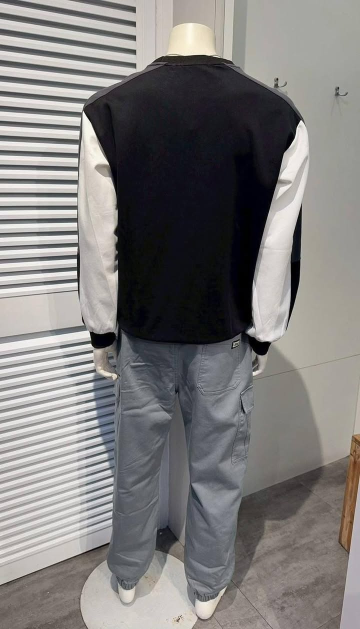 男版拼色大學T - Image 9