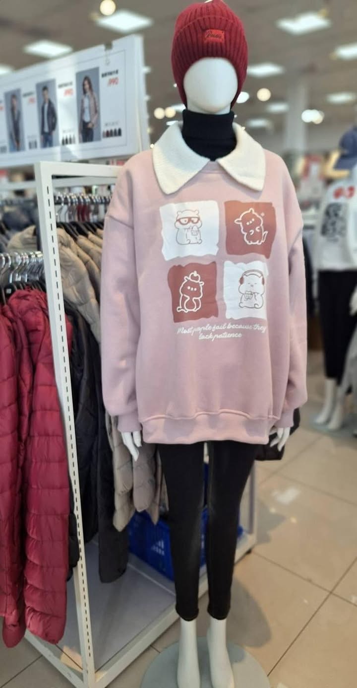 甜美童趣風刷毛上衣 - Image 2