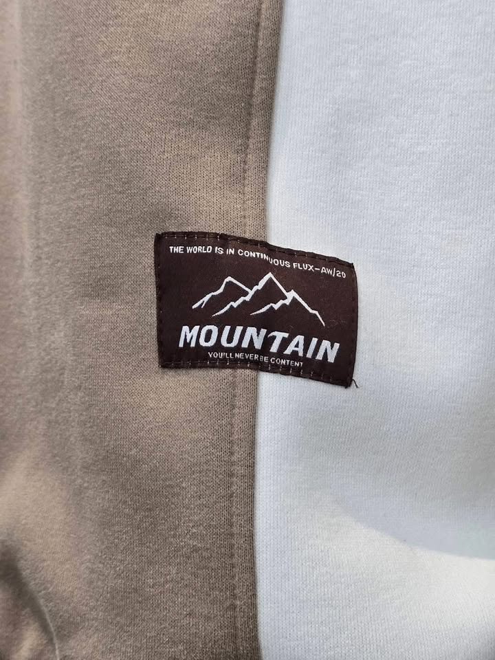 山系男孩必備.MOUNTAIN 質感拼接磨毛大學T - Image 5