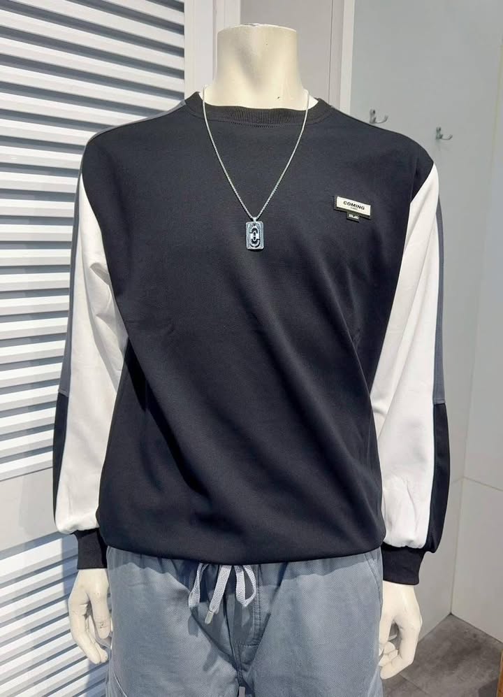 男版拼色大學T - Image 3