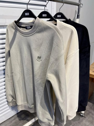 綿絨男版刷毛大學T