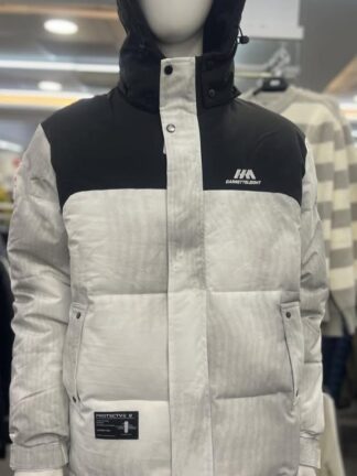 機能拼色立領羽絨外套