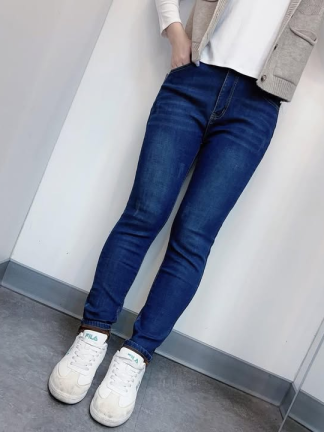 刷毛保暖修身牛仔褲