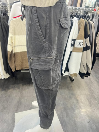 機能水洗多口袋工裝束口褲