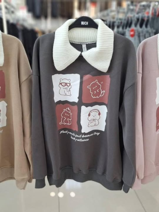 甜美童趣風刷毛上衣