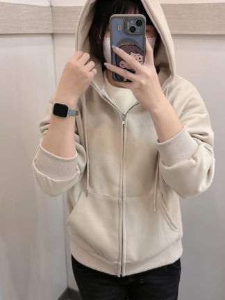 簡約日常拉鍊連帽外套