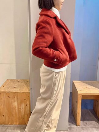 氣質短版毛呢大衣