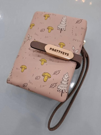 香菇造型女用對折短皮夾