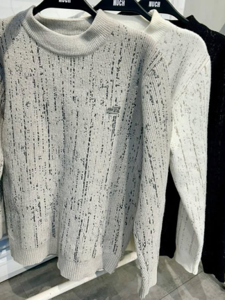 直條紋理針織毛衣