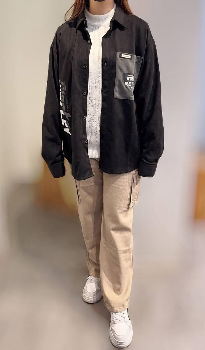 加大工裝多口袋寬褲:圖片 4