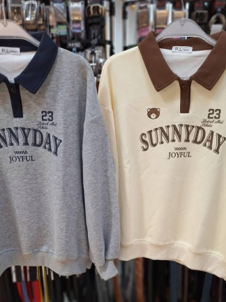 SUNNYDAY 翻領休閒衛衣.舒適日常款