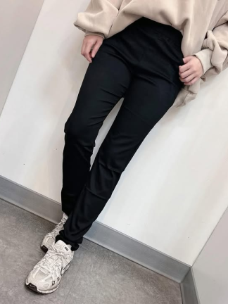 彈力鬆緊腰顯瘦直筒褲