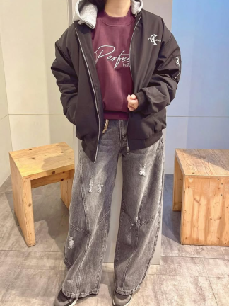 雙層領連帽外套