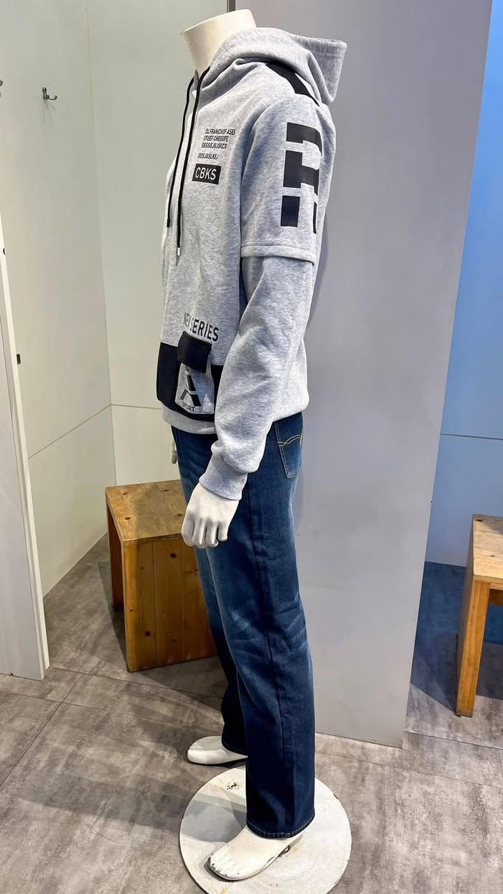 經典刷色刷毛直筒牛仔褲:圖片 8
