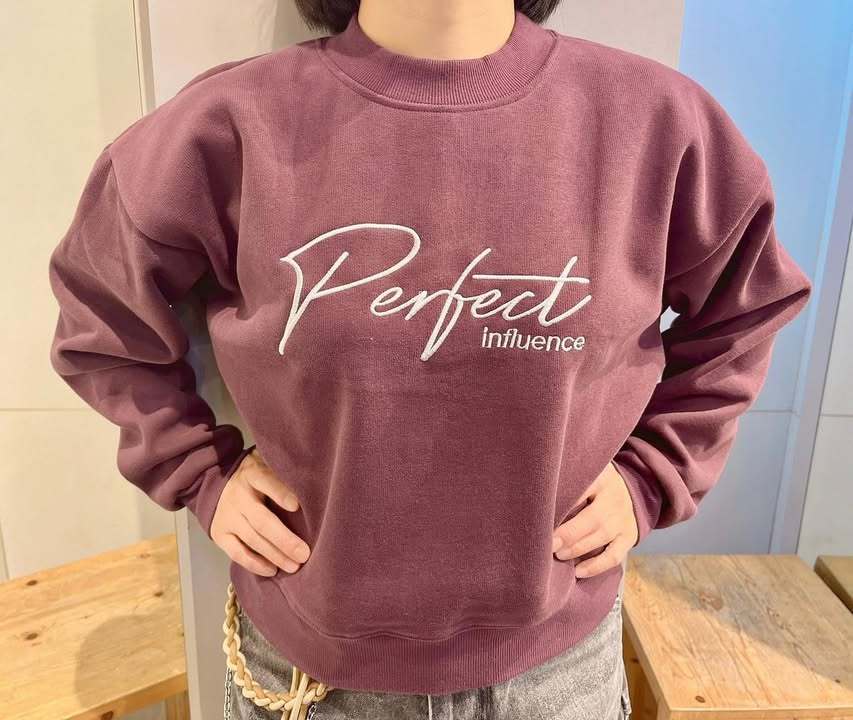 英文刺繡刷毛大學T:圖片 3