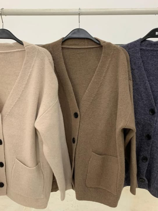 素面款針織外套