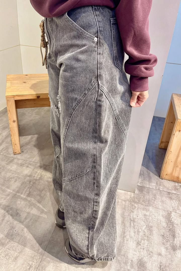 男版潮流感大彎刀牛仔褲 - Image 7