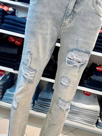 刷色破壞丹寧長褲｜修身顯瘦款