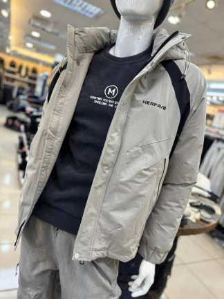 機能拼色連帽厚外套｜防風保暖款