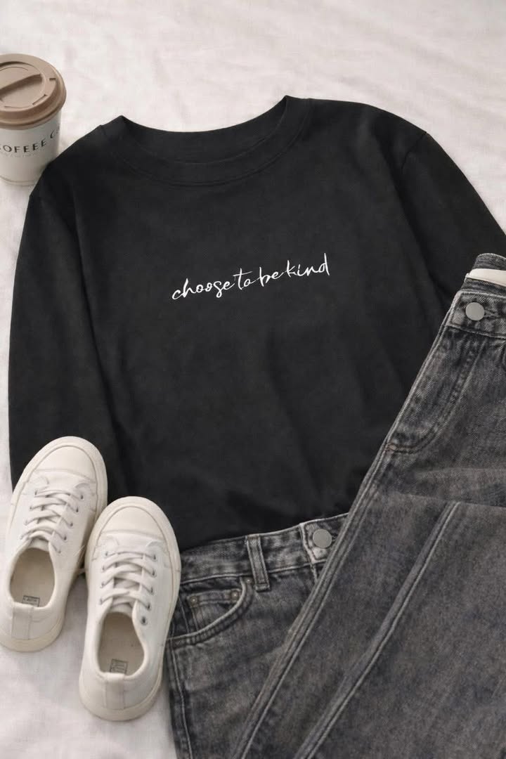 簡約刺繡長袖上衣 - Image 3