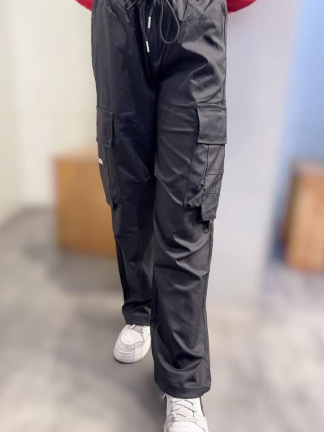 工裝風多口袋抽繩寬褲