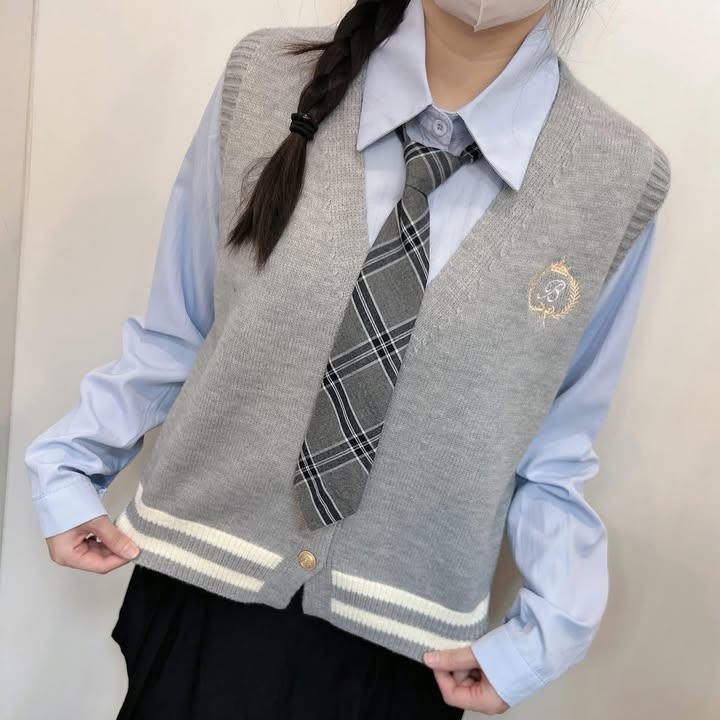 學院氣質.襯衫背心三件組 - Image 4