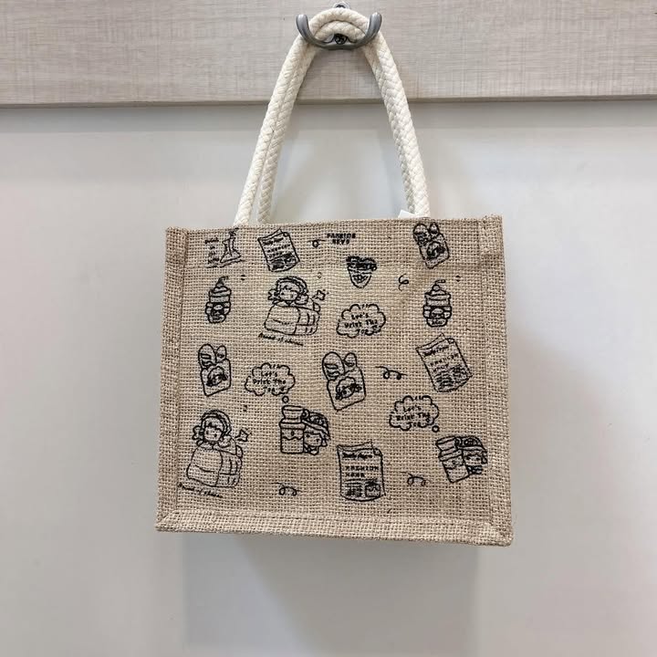 可愛滿版麻布手提袋 - Image 9