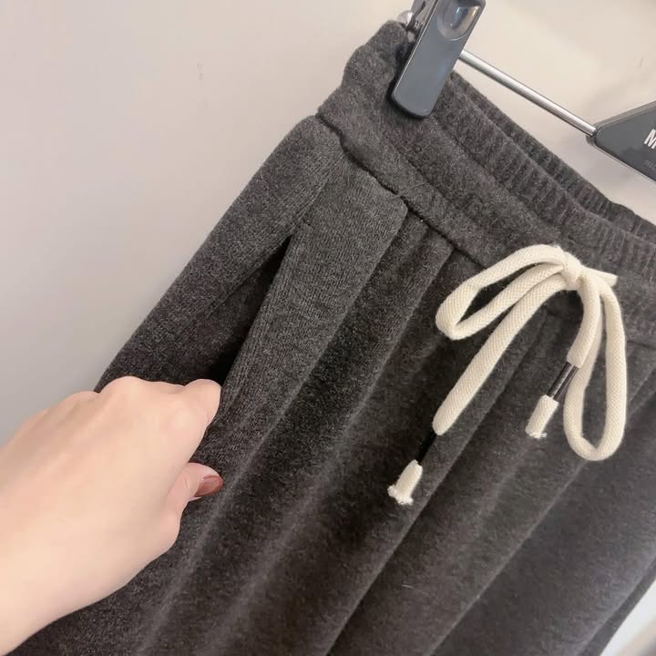 內刷毛抽繩直筒休閒褲:圖片 8