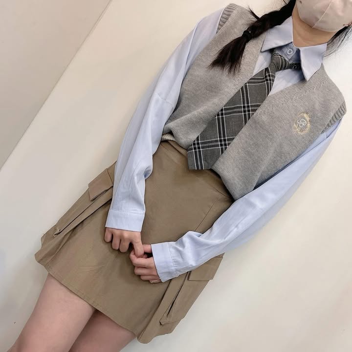 學院氣質.襯衫背心三件組