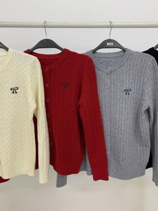 蝴蝶結針織外套