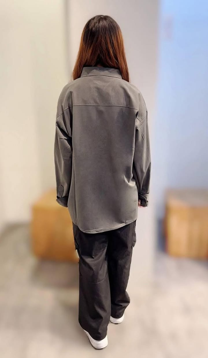 工裝風多口袋落肩襯衫:圖片 12