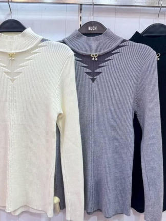 立領蝴蝶結針織上衣