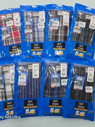 精梳棉格子四角褲