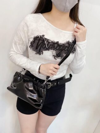 👜扭結肩帶雲朵皺褶小方包