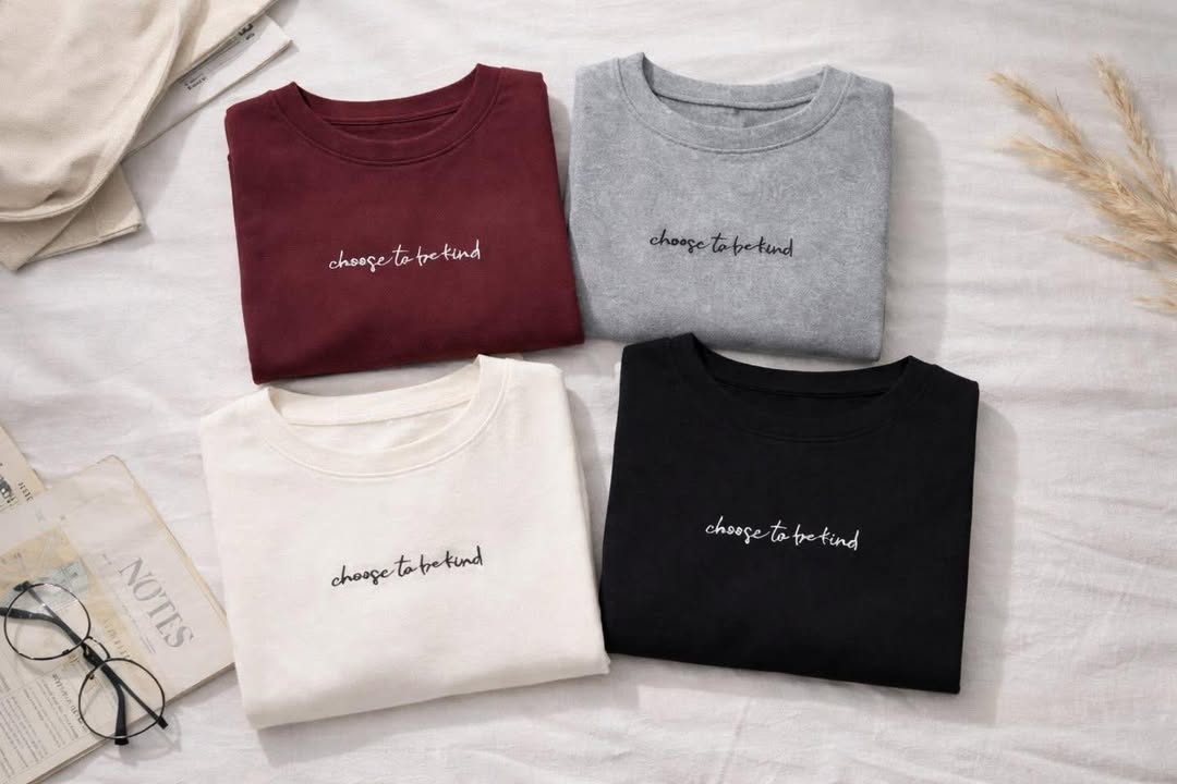 簡約刺繡長袖上衣 - Image 5