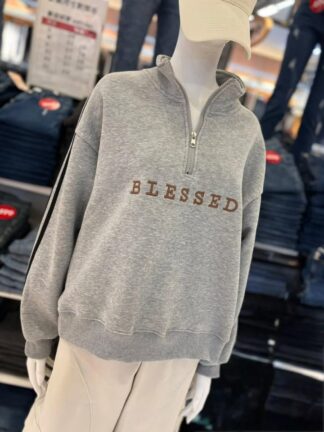 半拉鍊立領刷毛上衣