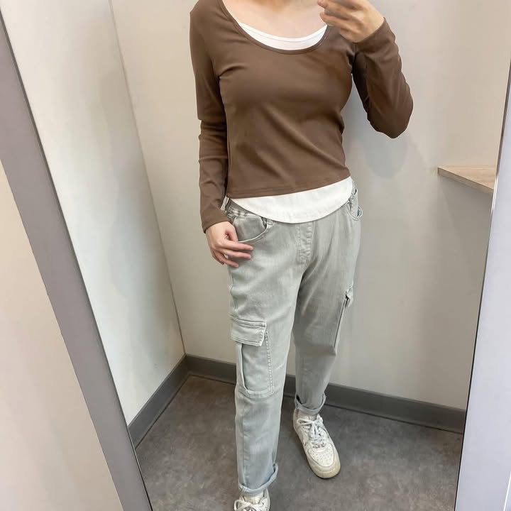 鬆緊腰工作風口袋長褲 - Image 11