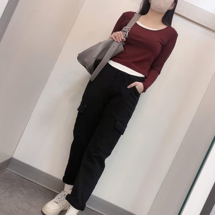 鬆緊腰工作風口袋長褲 - Image 4