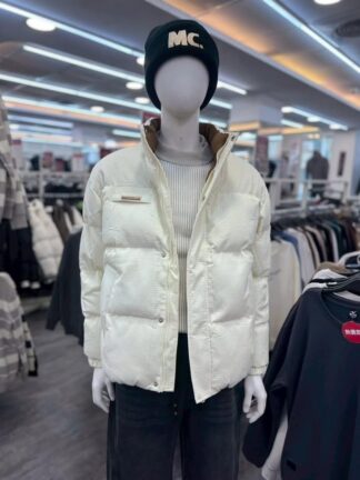 高磅數菱格紋立領保暖鋪棉外套