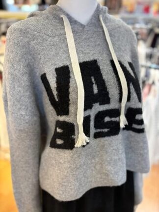 休閒字母短版針織帽T