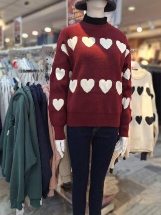 愛心提花針織上衣