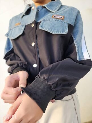 拼接性牛仔外套