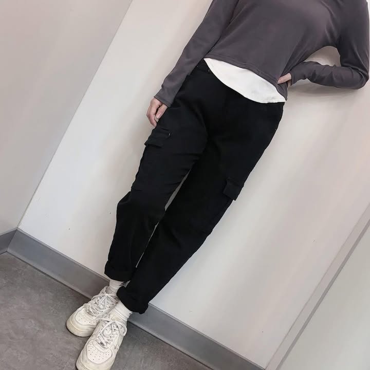 鬆緊腰工作風口袋長褲 - Image 2