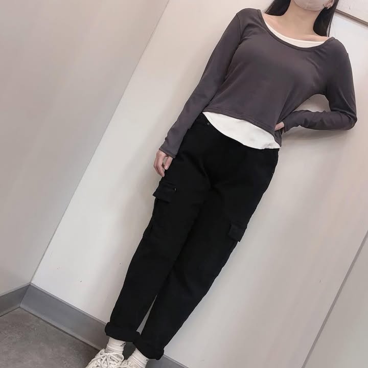 鬆緊腰工作風口袋長褲 - Image 9