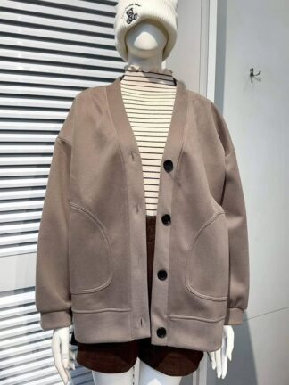 韓系開釦口袋外套