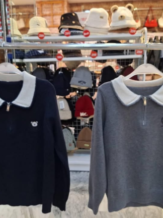 氣質學院風半開拉鍊針織上衣