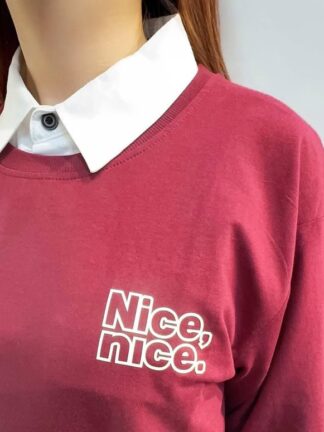 英文字母印花寬鬆上衣